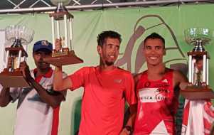 Los olímpicos Cuestas y Zamora junto al keniata Kibet, el podio mayor de la 43a San Fernando.