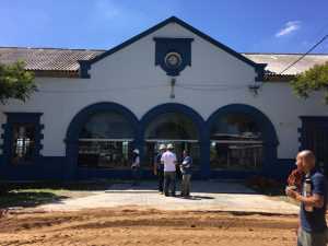 La vieja estación de AFE en plena remodelación. En abril se inauguraría la sede del Municipio de Maldonado.