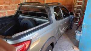 La camioneta de los ladrones cuyo seguimiento resultó clave para aclarar el asalto.