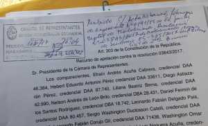 El recurso de los 15 ediles de la oposición, ingresó a la Cámara Baja a la hora 16.04 de este lunes.