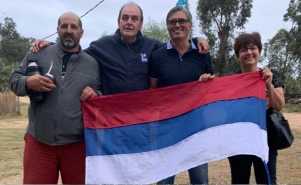 Carlos Méndez junto a los tres candidatos a la IDM por el FA 