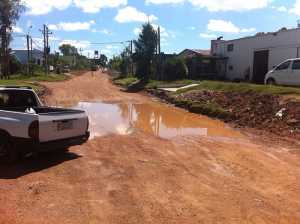 Esta es la situación actual de una de las calles del barrio San Fernando.