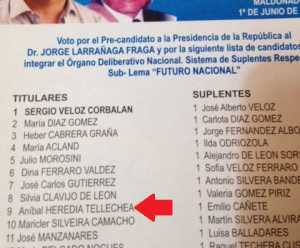 Esta es la Lista 1811 de Sergio Veloz, donde aparece Aníbal Heredia en el lugar 9.