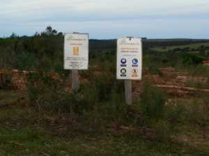 Ingreso al área de cosecha a muy corta distancia del cauce del arroyo Pan de Azúcar