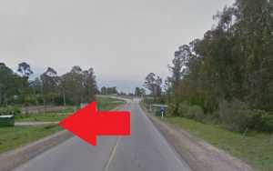 Aproximadamente en este punto se desviaría el tránsito de la Ruta 37 al Norte, hacia el intercambiador con Ruta 9.