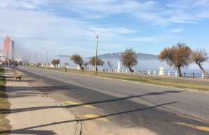 Rambla de Piriápolis en horas de la mañana de este jueves.