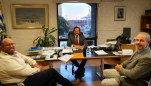Autoridades del SMU reunidas con el titular del Mintur, Germán Cardoso.