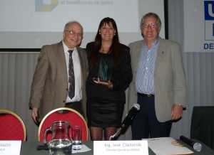 Ingeniero José Clastornik (Director Ejecutivo de AGESIC, Iris Montes de Oca, y el Alcalde de Maldonado, ingeniero Juan Carlos Bayeto