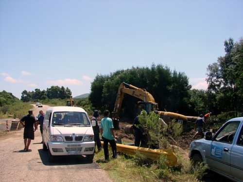 Los trabajos de este domingo sobre el arroyo Barra Falsa