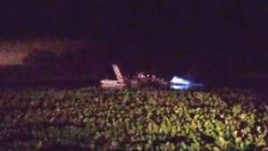 Así está la avioneta accidentada en Laguna del Sauce. 
